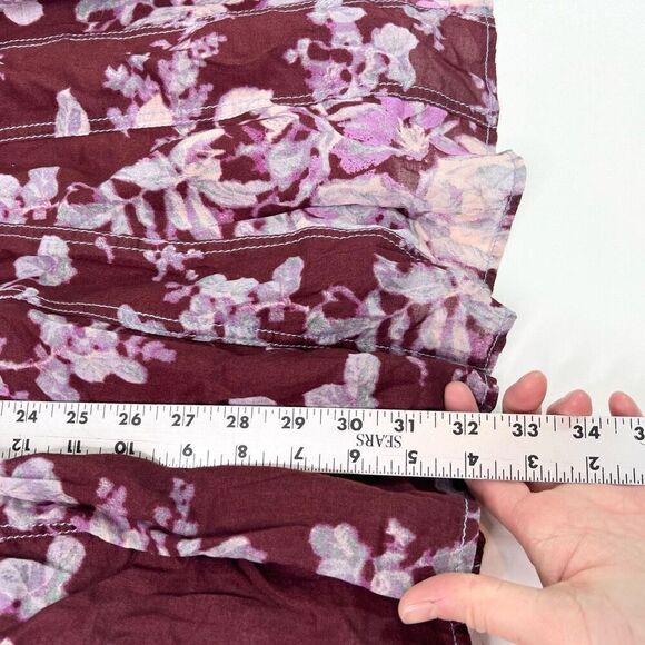 Free People Sully Dress Womens Small Purple Raisin Combo Floral Print Flared NWT - Picture 4 of 10